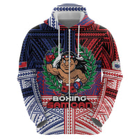 Personalised Samoa Boxing Zip Hoodie Samoan Boxer Funny Style DT05 - Polynesian Pride