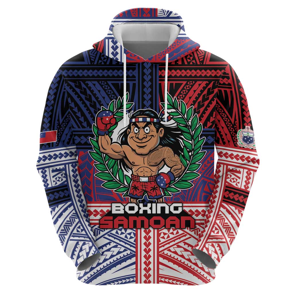 Personalised Samoa Boxing Zip Hoodie Samoan Boxer Funny Style DT05 - Polynesian Pride