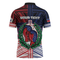 Personalised Samoa Boxing Zipper Polo Shirt Samoan Boxer Funny Style DT05 - Polynesian Pride