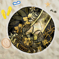 Niue Beach Blanket Niuean Crab Waves Style DT05 One Size 150cm Gold - Polynesian Pride
