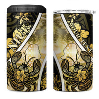 Personalised Niue 4 in 1 Can Cooler Tumbler Niuean Crab Waves Style DT05 One Size: 16 oz Gold - Polynesian Pride