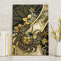 Niue Canvas Wall Art Niuean Crab Waves Style DT05 Without Frame Gold - Polynesian Pride