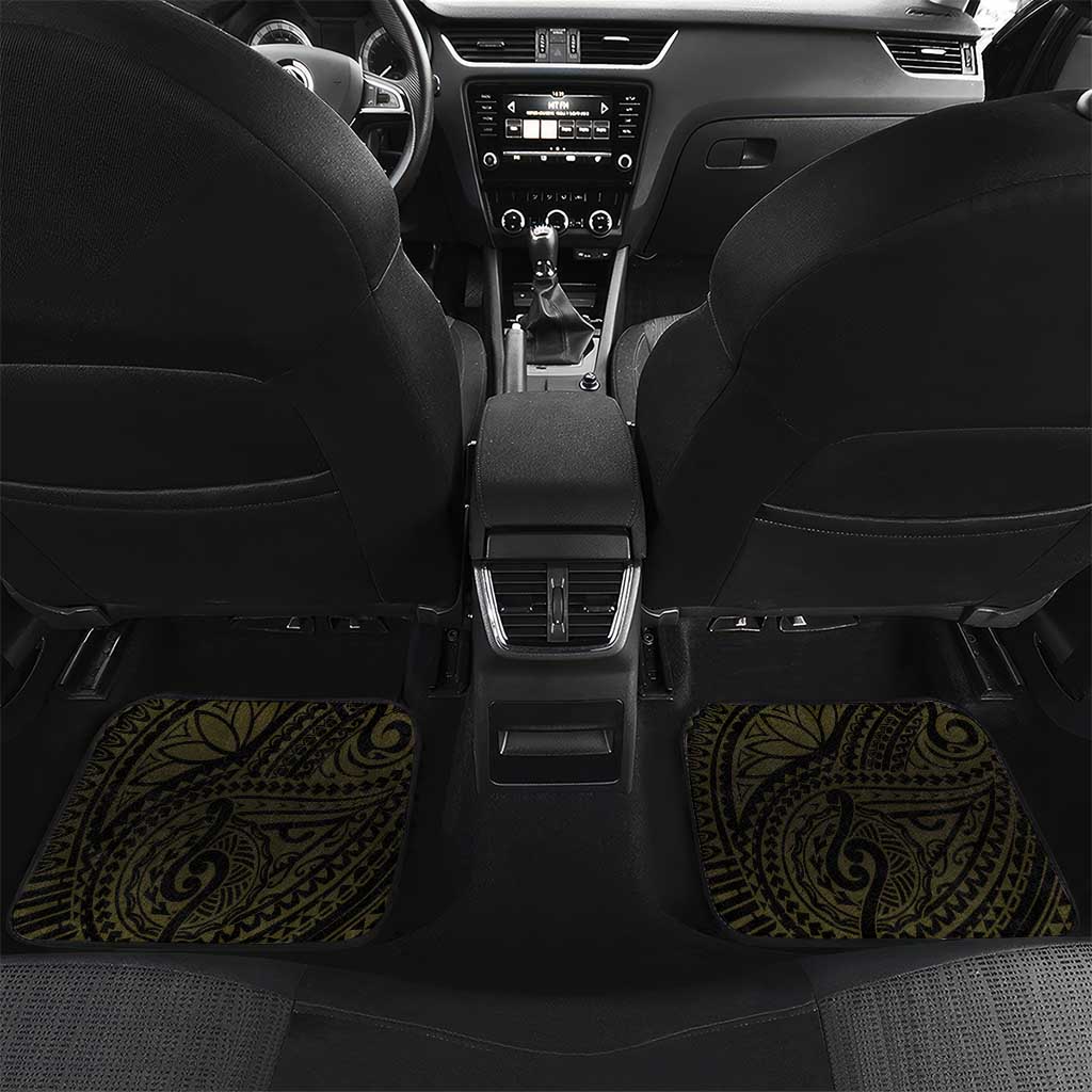 Niue Car Mats Niuean Crab Waves Style DT05 Set 2pcs - Back Gold - Polynesian Pride