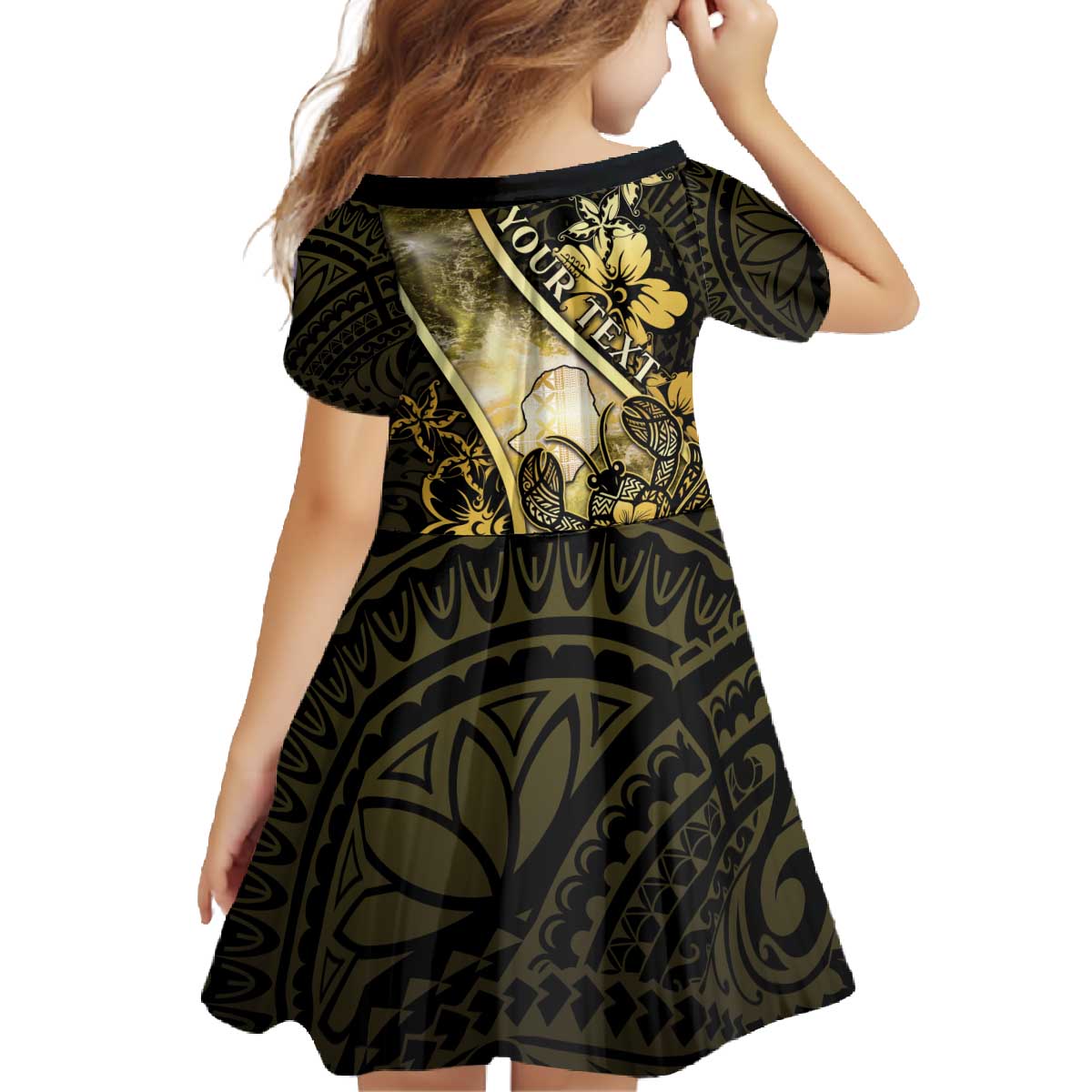 Personalised Niue Family Matching Off The Shoulder Long Sleeve Dress and Hawaiian Shirt Niuean Crab Waves Style