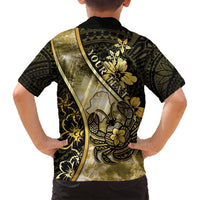 Personalised Niue Family Matching Off Shoulder Short Dress and Hawaiian Shirt Niuean Crab Waves Style