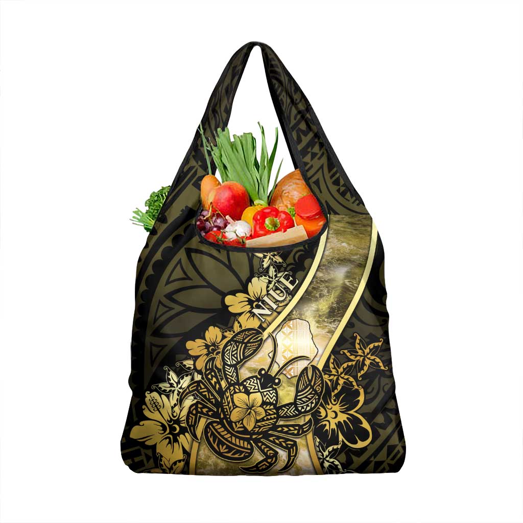 Niue Grocery Bag Niuean Crab Waves Style DT05 1-pack One Size Gold - Polynesian Pride