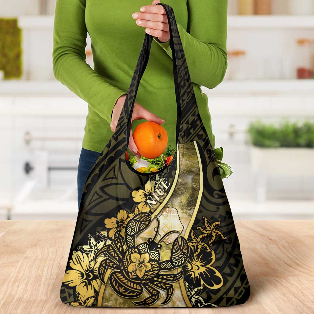 Niue Grocery Bag Niuean Crab Waves Style DT05 - Polynesian Pride
