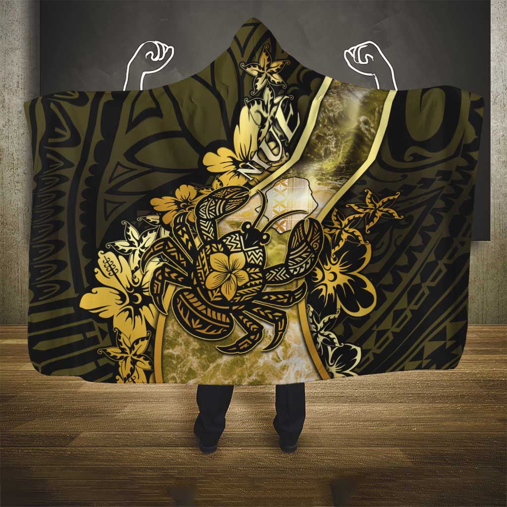 Niue Hooded Blanket Niuean Crab Waves Style DT05 - Polynesian Pride