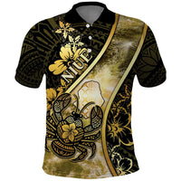 Personalised Niue Polo Shirt Niuean Crab Waves Style