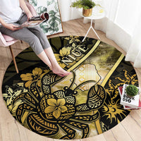 Niue Round Carpet Niuean Crab Waves Style