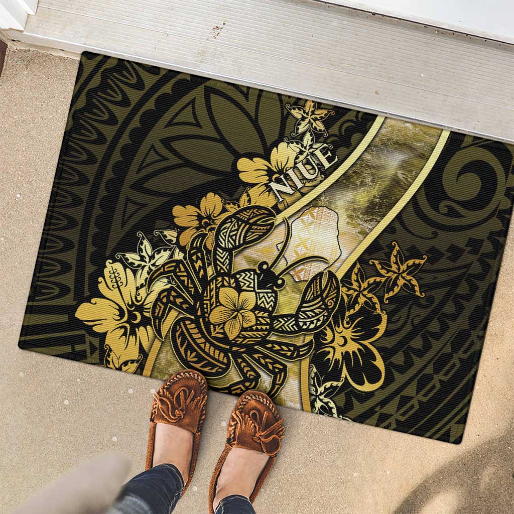 Niue Rubber Doormat Niuean Crab Waves Style DT05 - Polynesian Pride