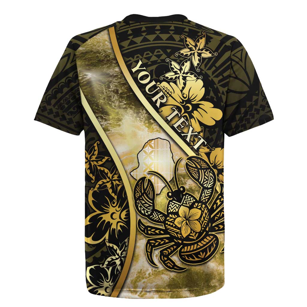 Personalised Niue Rugby Jersey Niuean Crab Waves Style