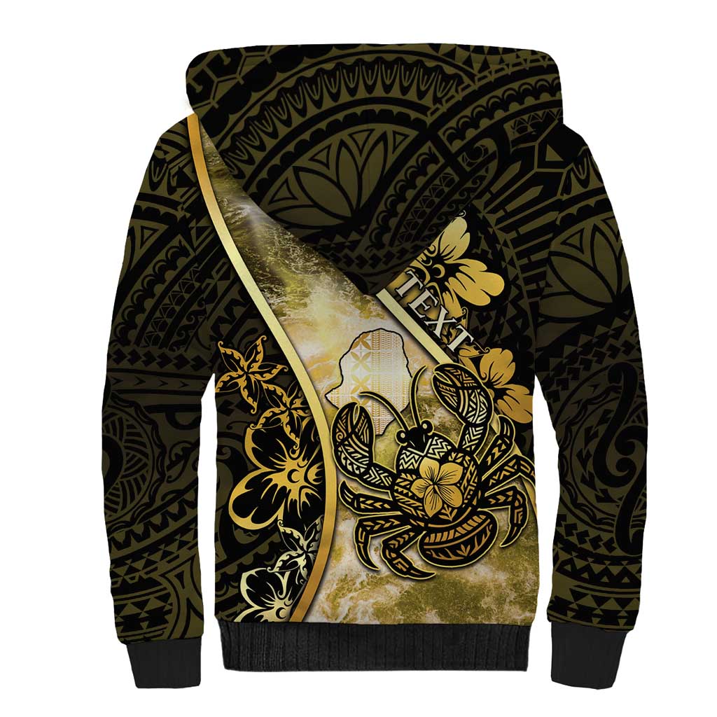 Personalised Niue Sherpa Hoodie Niuean Crab Waves Style DT05 - Polynesian Pride