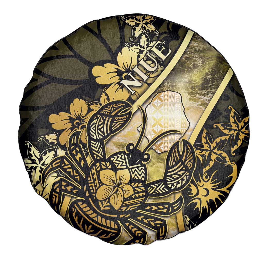 Niue Spare Tire Cover Niuean Crab Waves Style