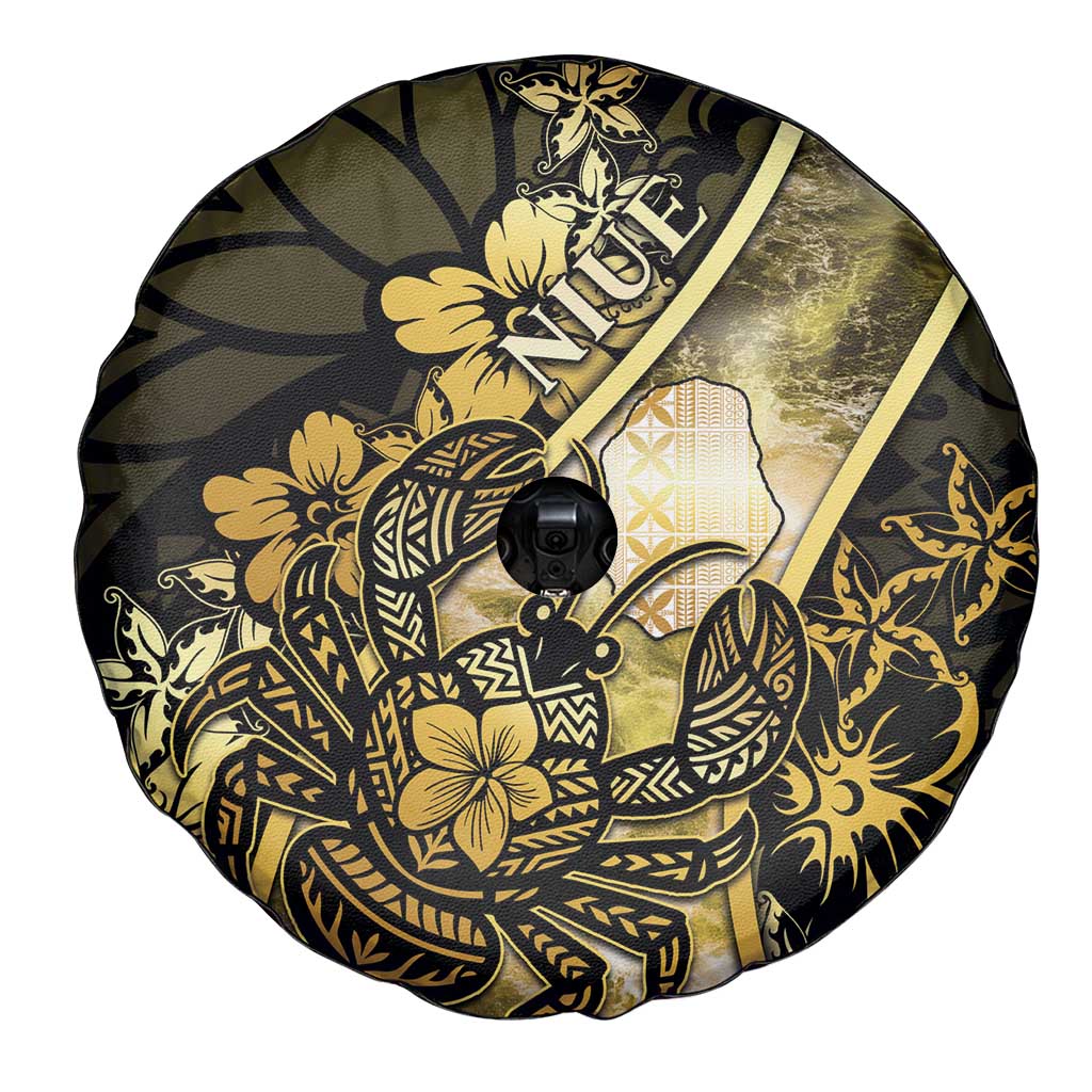 Niue Spare Tire Cover Niuean Crab Waves Style