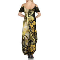 Personalised Niue Summer Maxi Dress Niuean Crab Waves Style