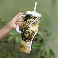 Personalised Niue Tumbler With Handle Niuean Crab Waves Style