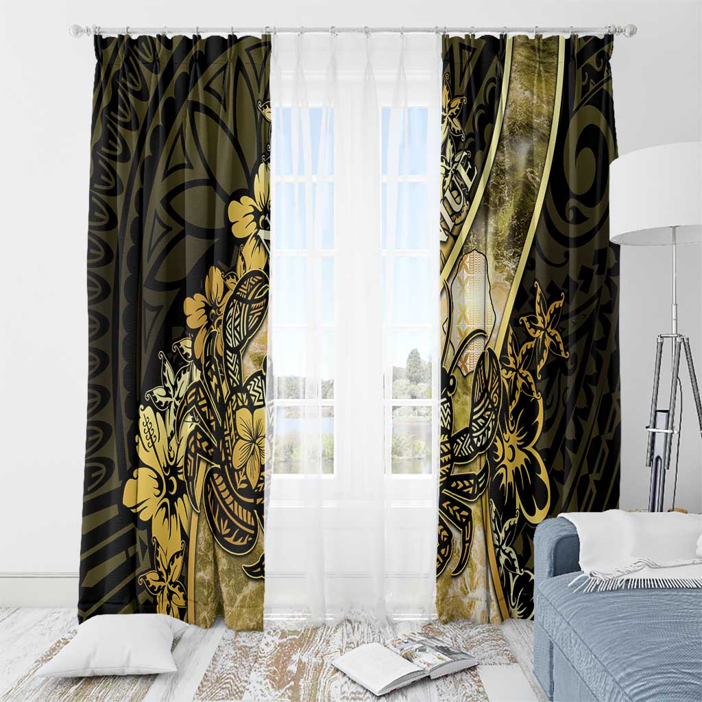 Niue Window Curtain Niuean Crab Waves Style
