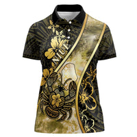 Personalised Niue Women Polo Shirt Niuean Crab Waves Style