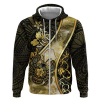 Personalised Niue Zip Hoodie Niuean Crab Waves Style