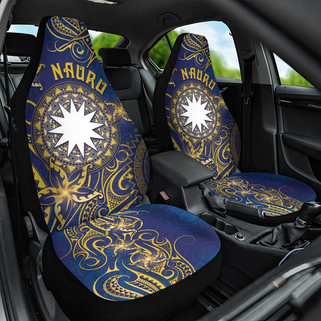 Nauru Car Seat Cover Hibiscus Polynesian Tribal Pattern