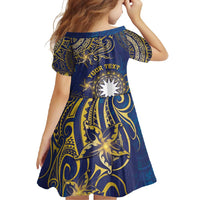 Personalised Nauru Family Matching Short Sleeve Bodycon Dress and Hawaiian Shirt Hibiscus Polynesian Tribal Pattern