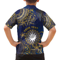 Personalised Nauru Family Matching Summer Maxi Dress and Hawaiian Shirt Hibiscus Polynesian Tribal Pattern