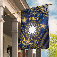 Nauru Garden Flag Hibiscus Polynesian Tribal Pattern