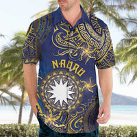 Personalised Nauru Hawaiian Shirt Hibiscus Polynesian Tribal Pattern