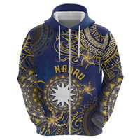 Personalised Nauru Hoodie Hibiscus Polynesian Tribal Pattern