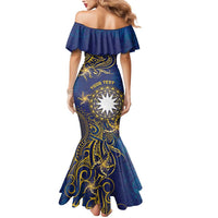Personalised Nauru Mermaid Dress Hibiscus Polynesian Tribal Pattern