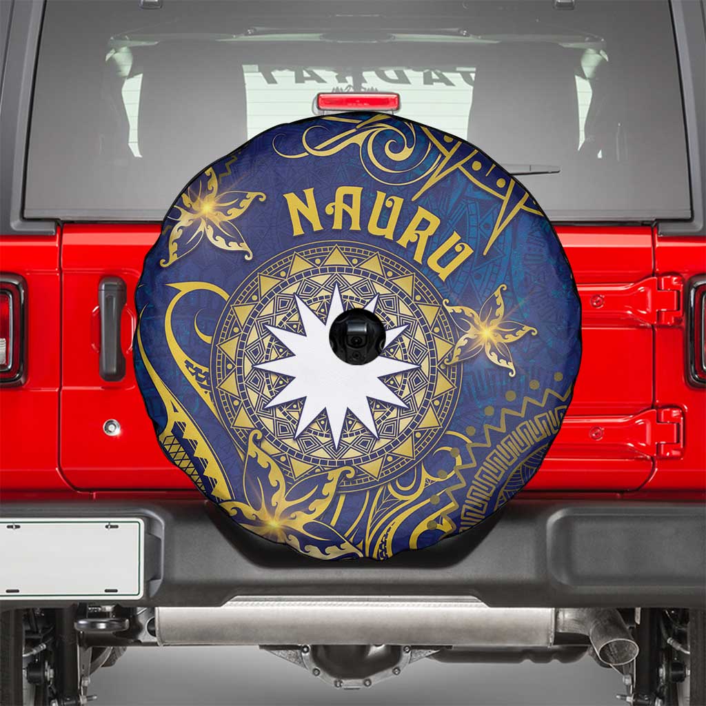 Nauru Spare Tire Cover Hibiscus Polynesian Tribal Pattern