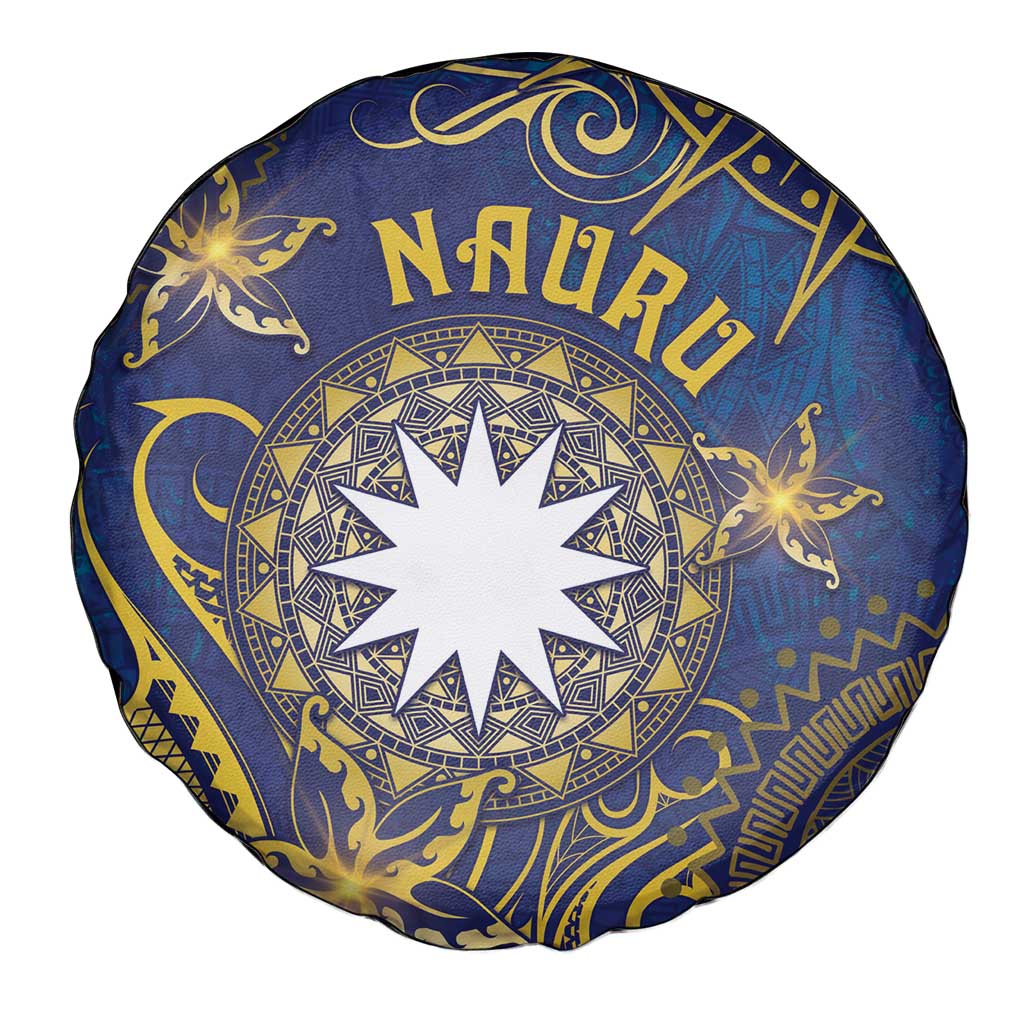 Nauru Spare Tire Cover Hibiscus Polynesian Tribal Pattern