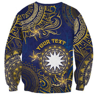 Personalised Nauru Sweatshirt Hibiscus Polynesian Tribal Pattern