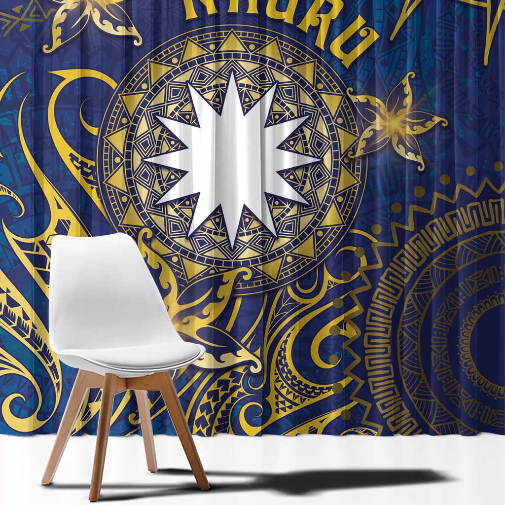 Nauru Window Curtain Hibiscus Polynesian Tribal Pattern