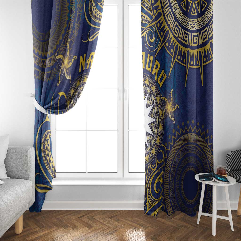 Nauru Window Curtain Hibiscus Polynesian Tribal Pattern