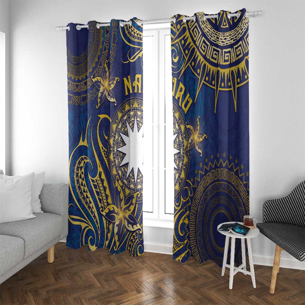 Nauru Window Curtain Hibiscus Polynesian Tribal Pattern