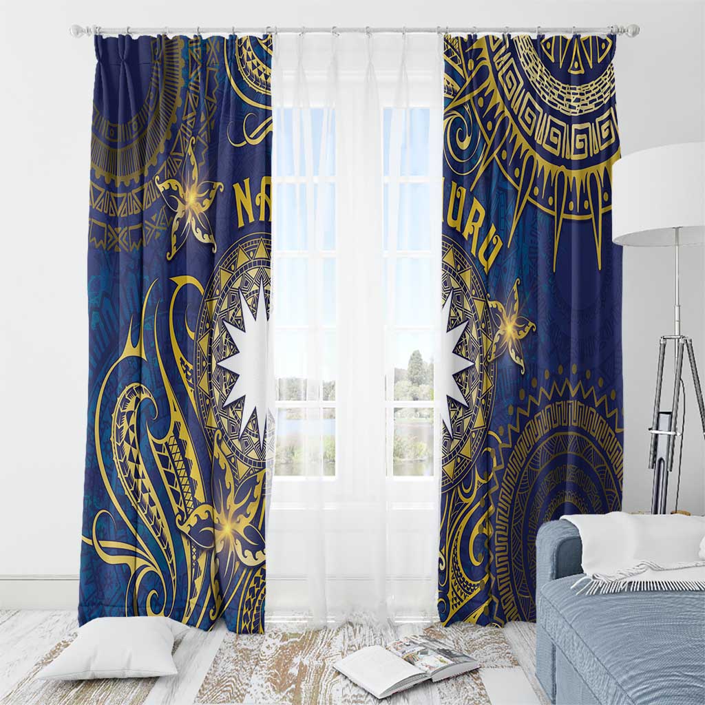 Nauru Window Curtain Hibiscus Polynesian Tribal Pattern