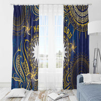 Nauru Window Curtain Hibiscus Polynesian Tribal Pattern