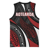 Aotearoa New Zealand Native Birds Map Basketball Jersey Silver Fern Tribal Pattern DT05 - Polynesian Pride