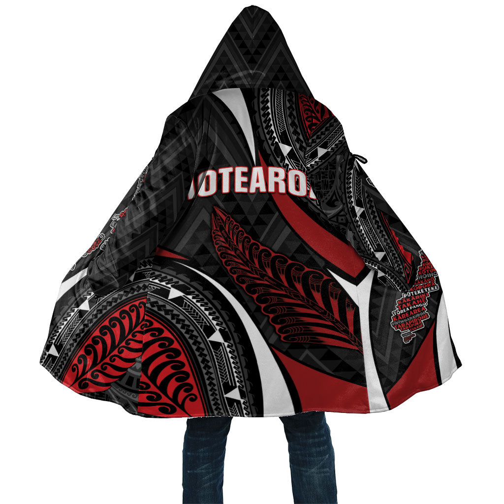 Aotearoa New Zealand Native Birds Map Cloak Silver Fern Tribal Pattern DT05 Unisex Red - Polynesian Pride