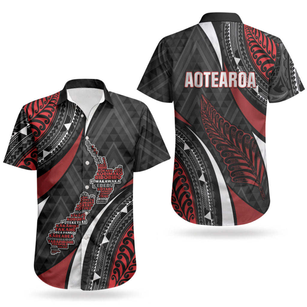 Aotearoa New Zealand Native Birds Map Couples Matching Short Sleeve Bodycon Dress and Hawaiian Shirt Silver Fern Tribal Pattern DT05 - Polynesian Pride