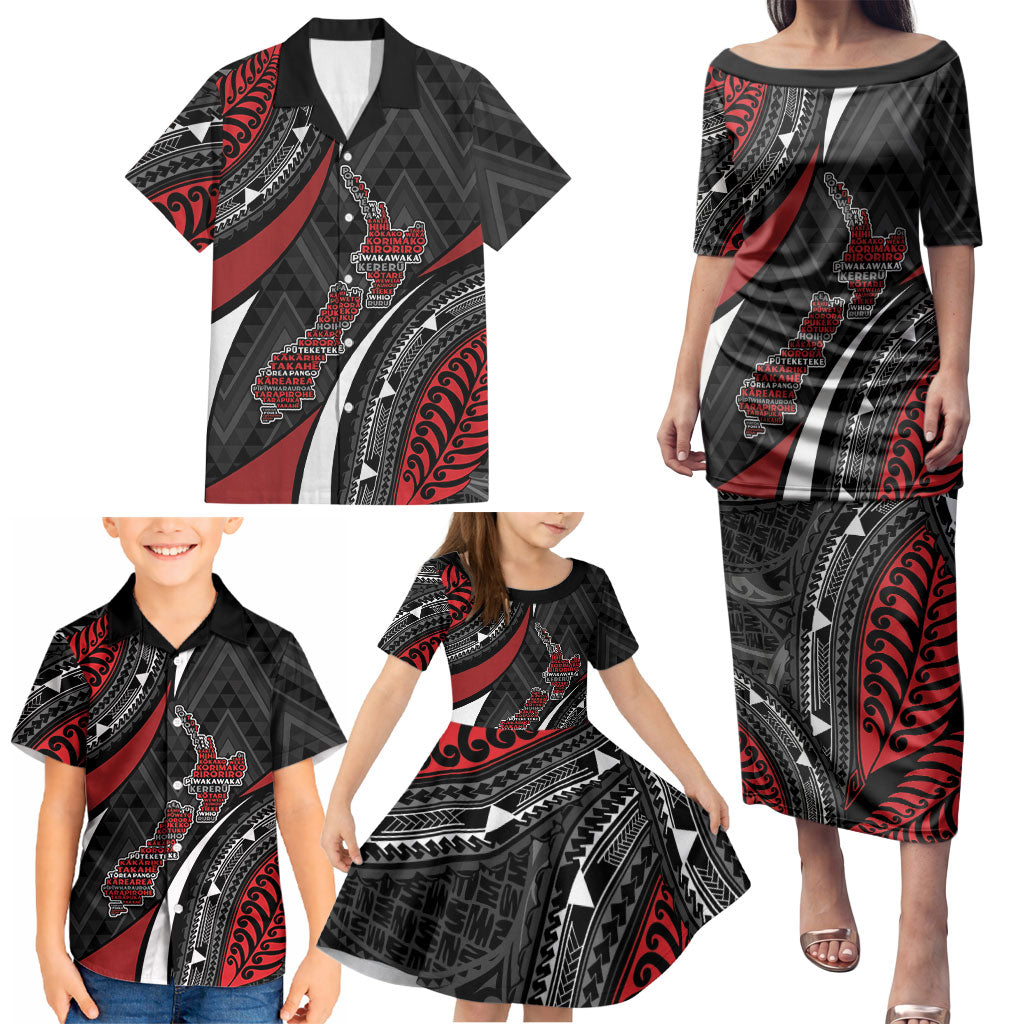 Aotearoa New Zealand Native Birds Map Family Matching Puletasi and Hawaiian Shirt Silver Fern Tribal Pattern DT05 - Polynesian Pride