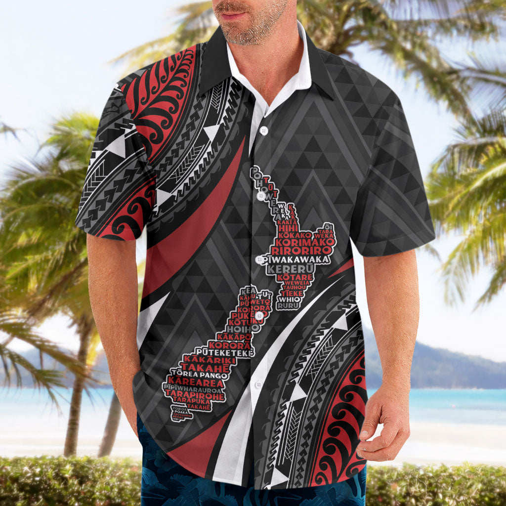 Aotearoa New Zealand Native Birds Map Hawaiian Shirt Silver Fern Tribal Pattern DT05 - Polynesian Pride