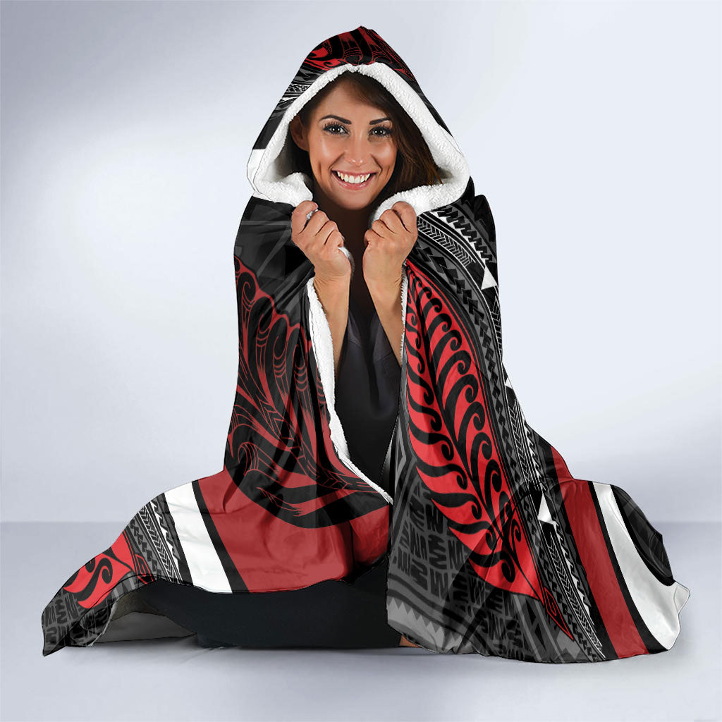 Aotearoa New Zealand Native Birds Map Hooded Blanket Silver Fern Tribal Pattern DT05 - Polynesian Pride