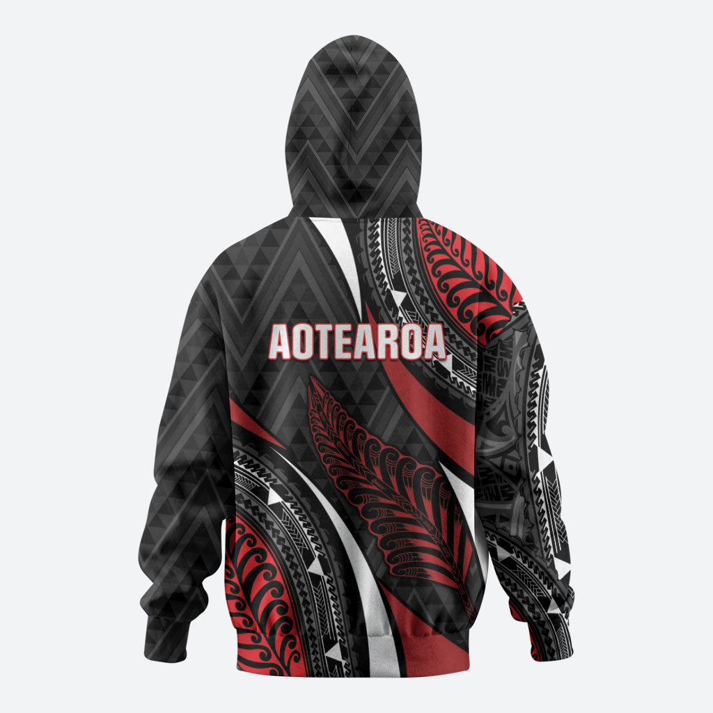 Aotearoa New Zealand Native Birds Map Hoodie Silver Fern Tribal Pattern DT05 - Polynesian Pride