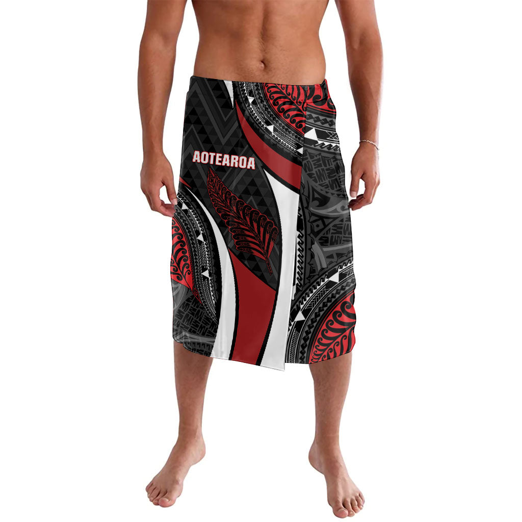 Aotearoa New Zealand Native Birds Map Lavalava Silver Fern Tribal Pattern DT05 Red - Polynesian Pride
