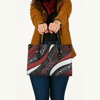 Aotearoa New Zealand Native Birds Map Leather Bag Silver Fern Tribal Pattern DT05 - Polynesian Pride