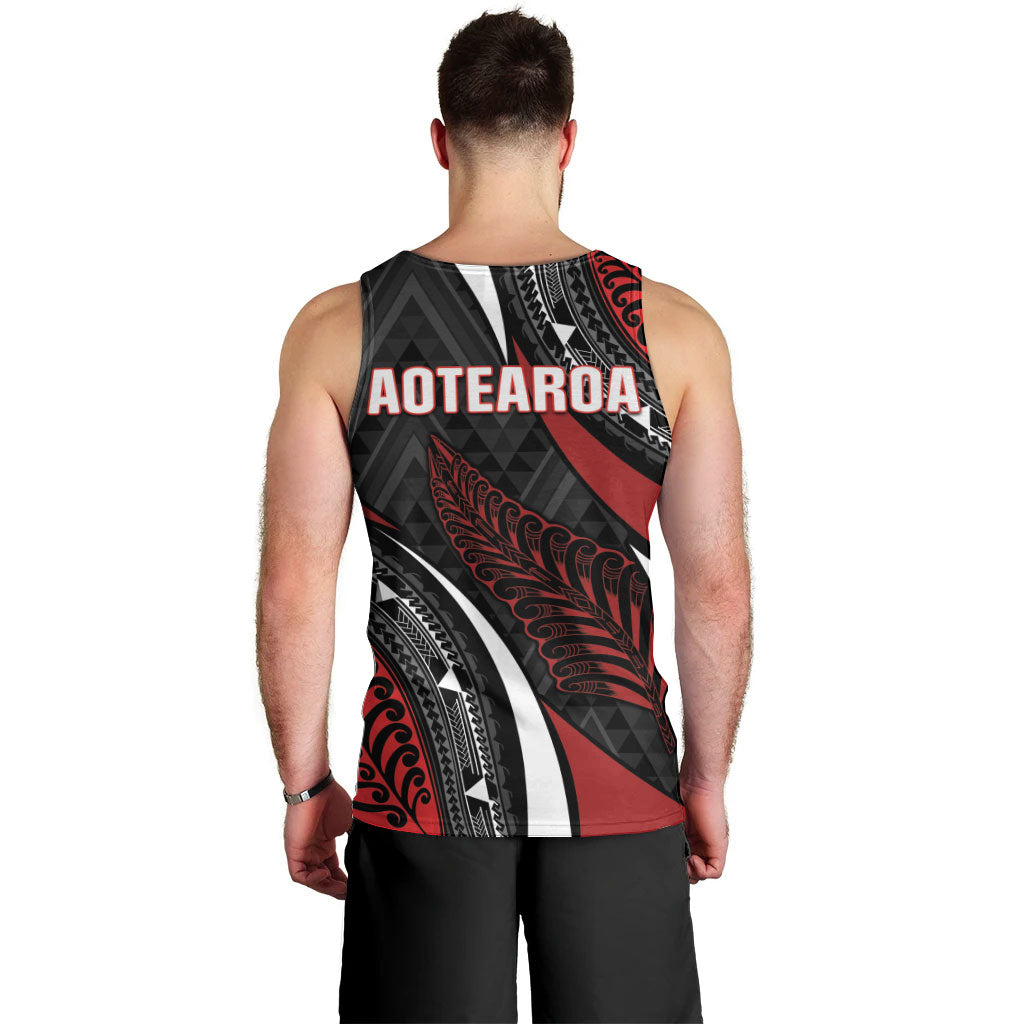 Aotearoa New Zealand Native Birds Map Men Tank Top Silver Fern Tribal Pattern DT05 - Polynesian Pride
