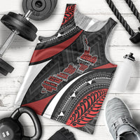 Aotearoa New Zealand Native Birds Map Men Tank Top Silver Fern Tribal Pattern DT05 - Polynesian Pride
